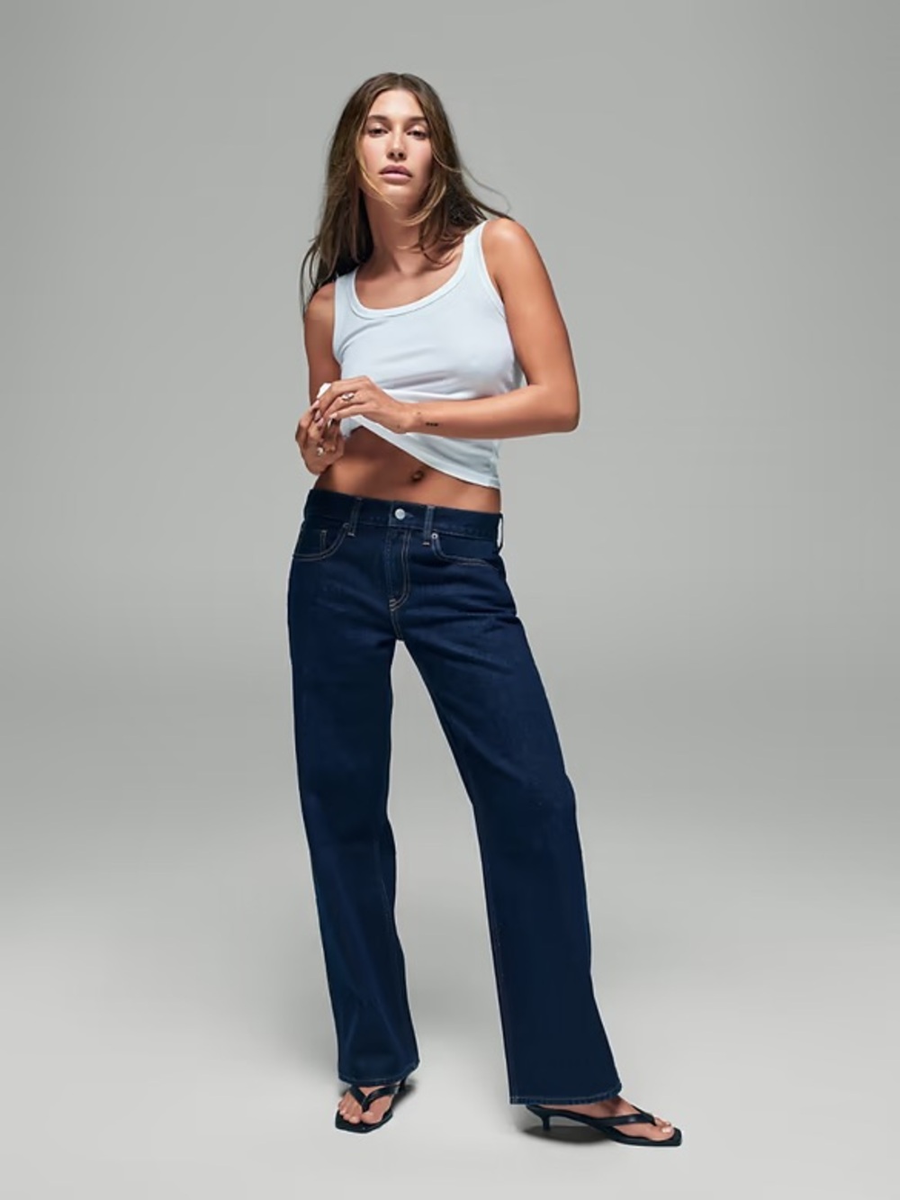 NWT GAP X HAILEY BIEBER The Hailey Low Rise Loose Jean Midnight Indigo